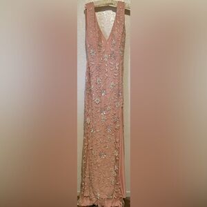 Mia Bella Adriana Floral Sequin Gown